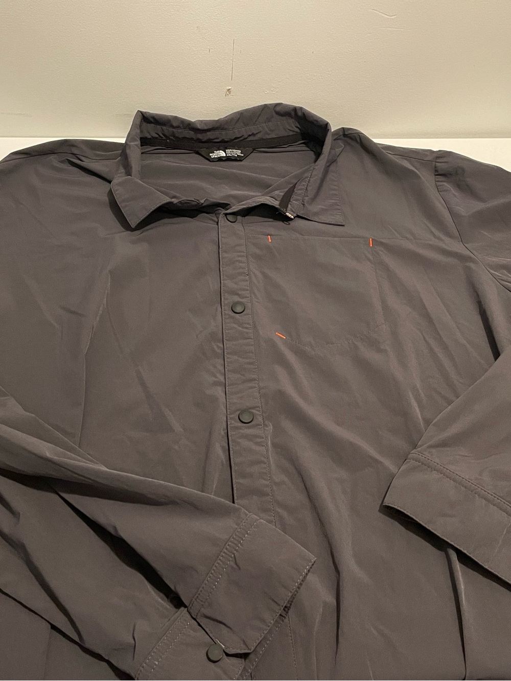 The North Face Brand Men's size XXL North Dome Black Long Sleeve Nylon Button Up